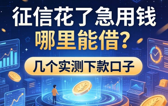 征信花了急用钱哪里能借？分享几个实测下款口子