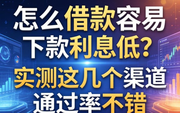 怎么借款容易下款利息低？实测这几个渠道通过率不错