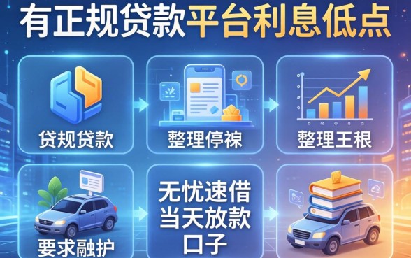 有哪些正规贷款平台利息低点，整理五个无忧速借当天放款的口子