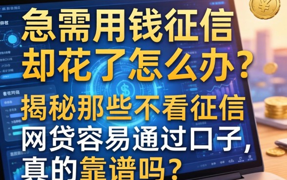 急需用钱征信却花了怎么办？揭秘那些不看征信网贷容易通过的口子，真的靠谱吗？