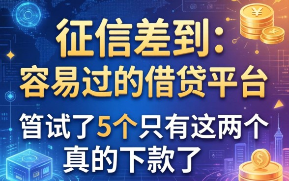 征信差但容易过的借贷平台，我试了5个只有这两个真的下款了