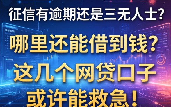 征信有逾期还是三无人士？哪里还能借到钱？这几个网贷口子或许能救急！