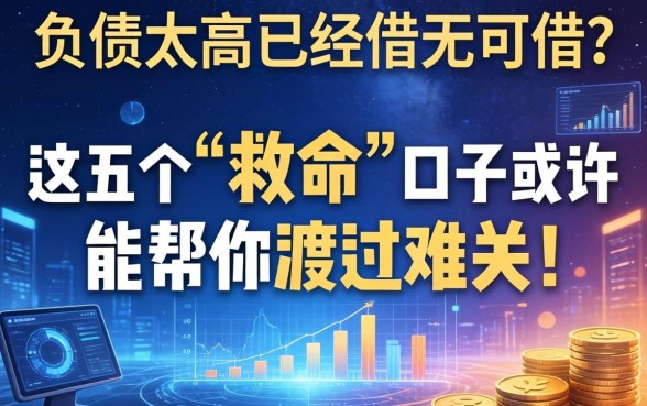 负债太高已经借无可借？这五个“救命”口子或许能帮你渡过难关！