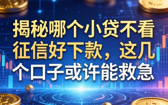 揭秘哪个小贷不看征信好下款，这几个口子或许能救急