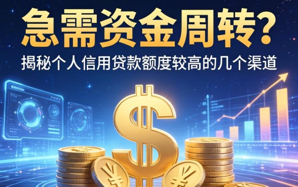 急需资金周转？揭秘个人信用贷款额度较高的几个渠道