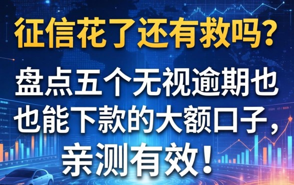 征信花了还有救吗？盘点五个无视逾期也能下款的大额口子，亲测有效！