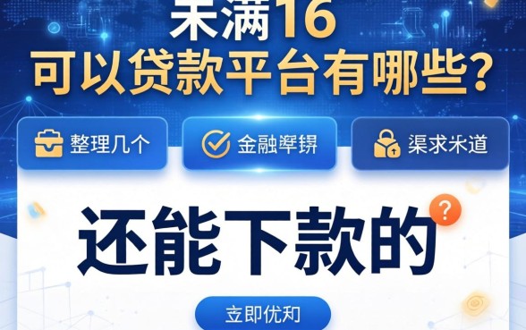 未满16可以贷款平台有哪些？整理几个还能下款的渠道