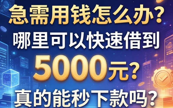 急需用钱怎么办？哪里可以快速借到5000元？真的能秒下款吗？