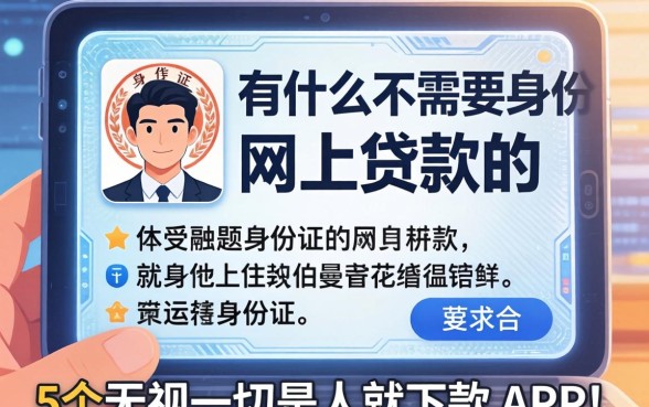 有什么不需要身份证的网上贷款，详尽说明5个无视一切是人就下款app