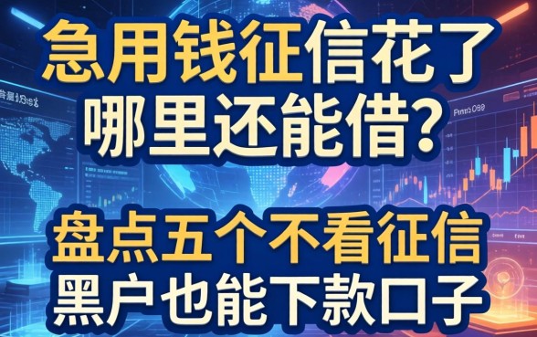 急用钱征信花了哪里还能借？盘点五个不看征信黑户也能下款的口子