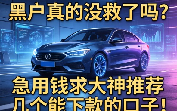 黑户真的没救了吗？急用钱求大神推荐几个能下款的口子！