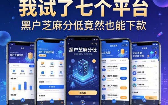 我试了七个平台，发现黑户芝麻分低竟然也能下款