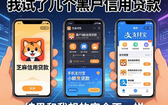 我试了几个黑户信用贷款芝麻信用贷款和手机支付宝小额贷款的app，结果和我想的完全不一样