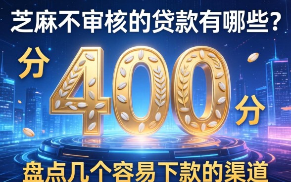 芝麻分400不审核的贷款有哪些？盘点几个容易下款的渠道