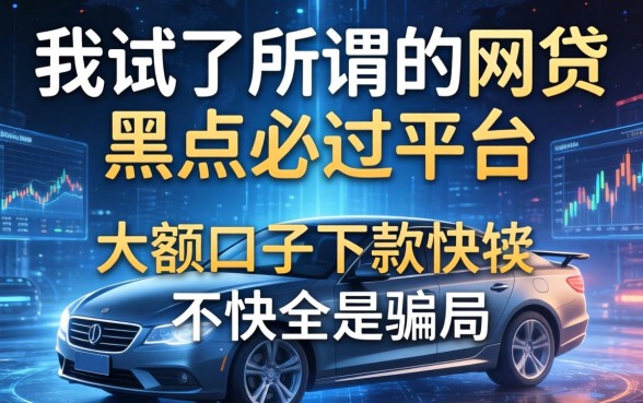 我试了所谓的网贷黑户必过平台，发现大额口子下款快不快全是骗局