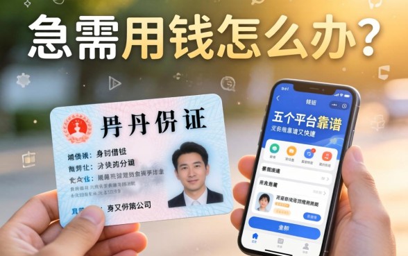 急需用钱怎么办？用身份证手机借钱的软件有哪些？这五个平台靠谱又快捷