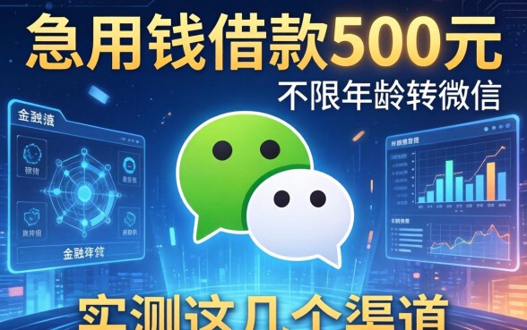 急用钱借款500元不限年龄转微信，实测这几个渠道