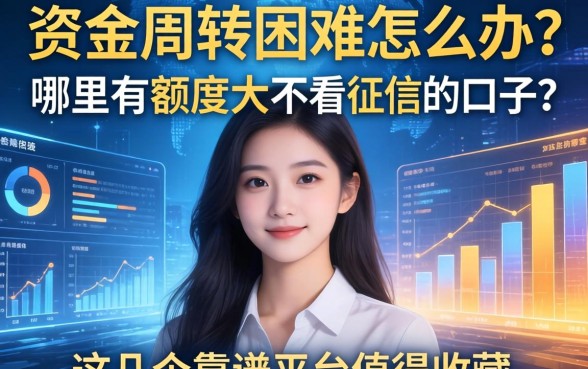 资金周转困难怎么办？哪里有额度大不看征信的口子？这几个靠谱平台值得收藏