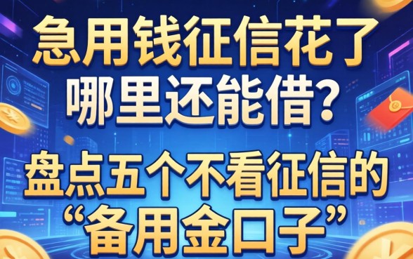 急用钱征信花了哪里还能借？盘点五个不看征信的备用金口子