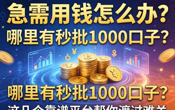 急需用钱怎么办？哪里有秒批1000口子？这几个靠谱平台帮你渡过难关