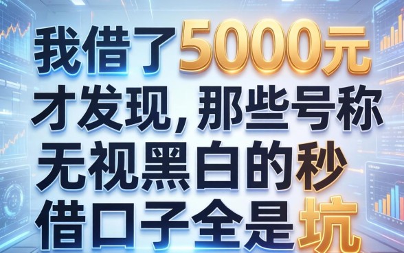 我借了5000元才发现，那些号称无视黑白的秒借口子全是坑