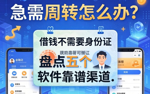 急需周转怎么办？借钱不需要身份证的软件有哪些呢？盘点五个靠谱渠道