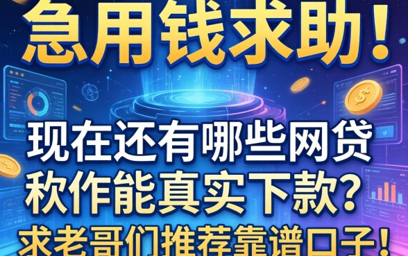 急用钱求助！现在还有哪些网贷软件能真实下款？求老哥们推荐靠谱口子！