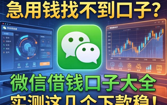 急用钱找不到口子？微信借钱口子大全2026实测这几个下款稳！