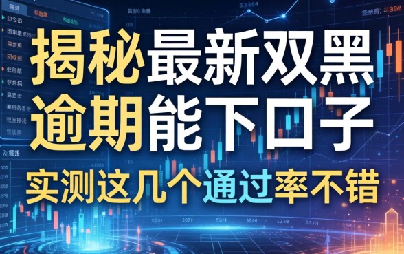 揭秘最新双黑逾期能下口子，实测这几个通过率不错