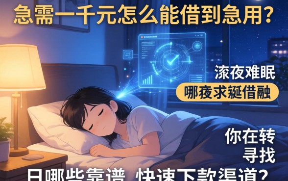 急需一千元怎么能借到急用？深夜难眠的你在寻找哪些靠谱的快速下款渠道？