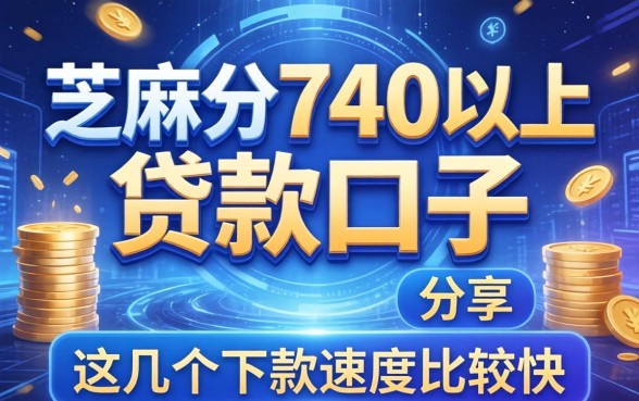 芝麻分740以上贷款口子分享，这几个下款速度比较快