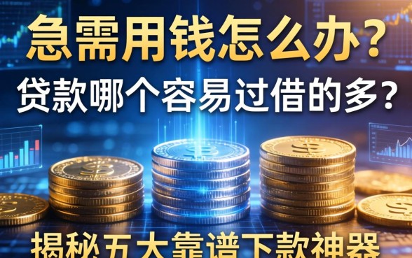 急需用钱怎么办？贷款哪个容易过借的多？揭秘五大靠谱下款神器