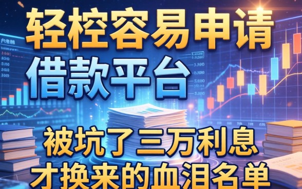 比较容易申请的借款平台有哪些？被坑了三万利息才换来的血泪名单