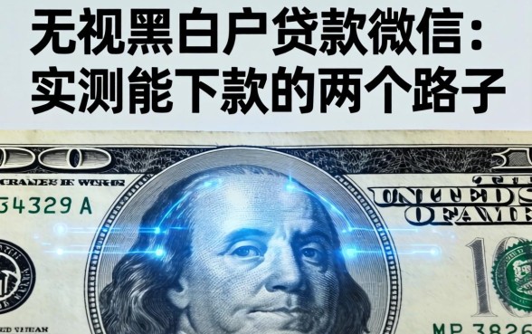 无视黑白户贷款微信：实测能下款的两个路子