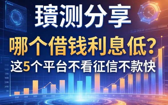 实测分享：哪个借钱利息低？这5个平台不看征信下款快
