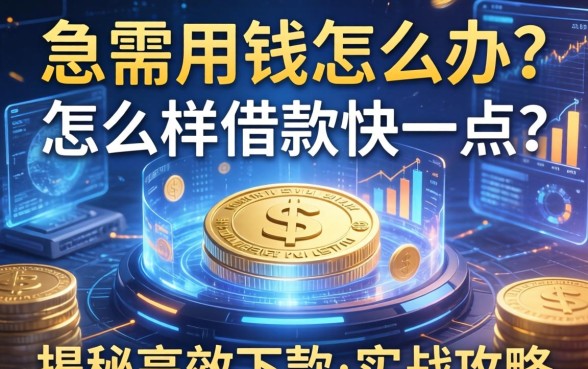 急需用钱怎么办？怎么样借款快一点？揭秘高效下款的实战攻略